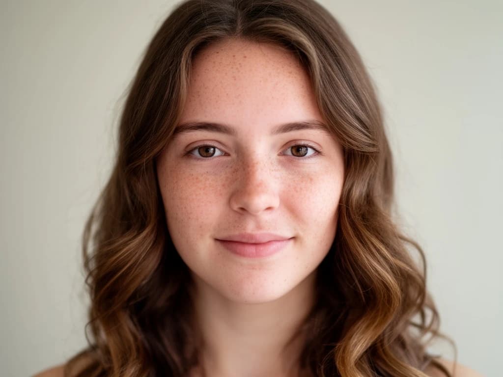 Photorealistic portrait of a young woman