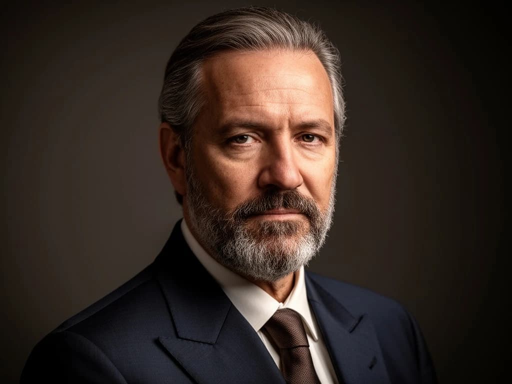 Studio photo portrait of a bearded man