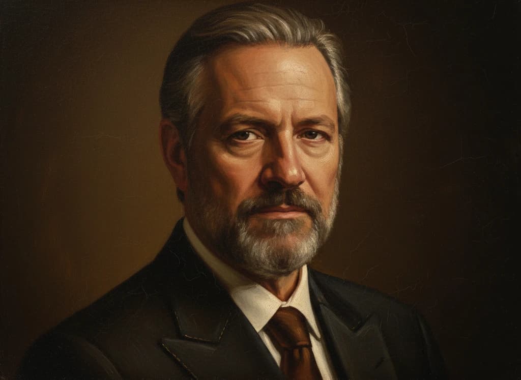 The same portrait painted as a classical Renaissance oil painting